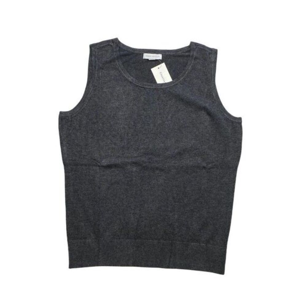 Charter‎ Club Sweater Tank Top Medium Gray Women's Sleeveless Crewneck NEW